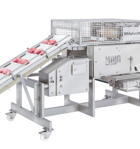 MAJA SRAplus 500 fully automatic membrane skinning of round meat cuts