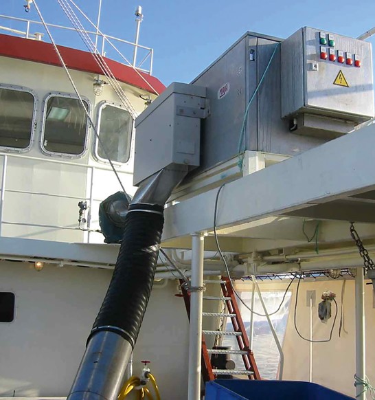 MAJA Flake Ice Machine for fish RVE2S installation onboard fishing vessel
