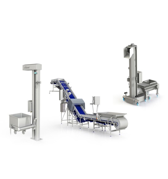 Handling equipment for grinders and mixers