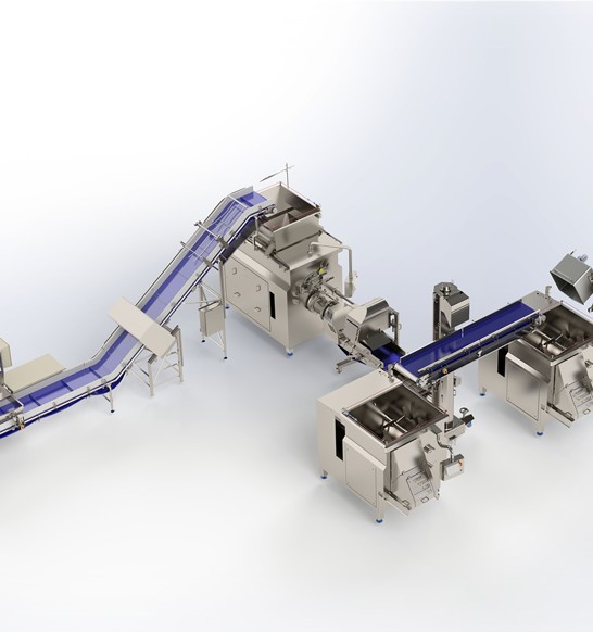 Mixing grinding preparation line