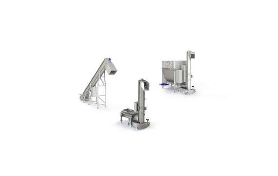 Giraffes, screws and buffers feeding solutions for grinders and mixers