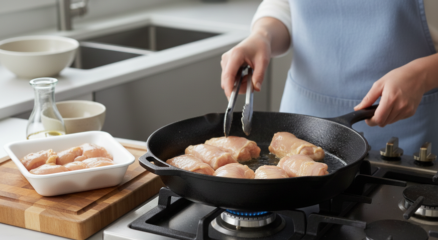 Thigh Fillet Rolls In A Pan