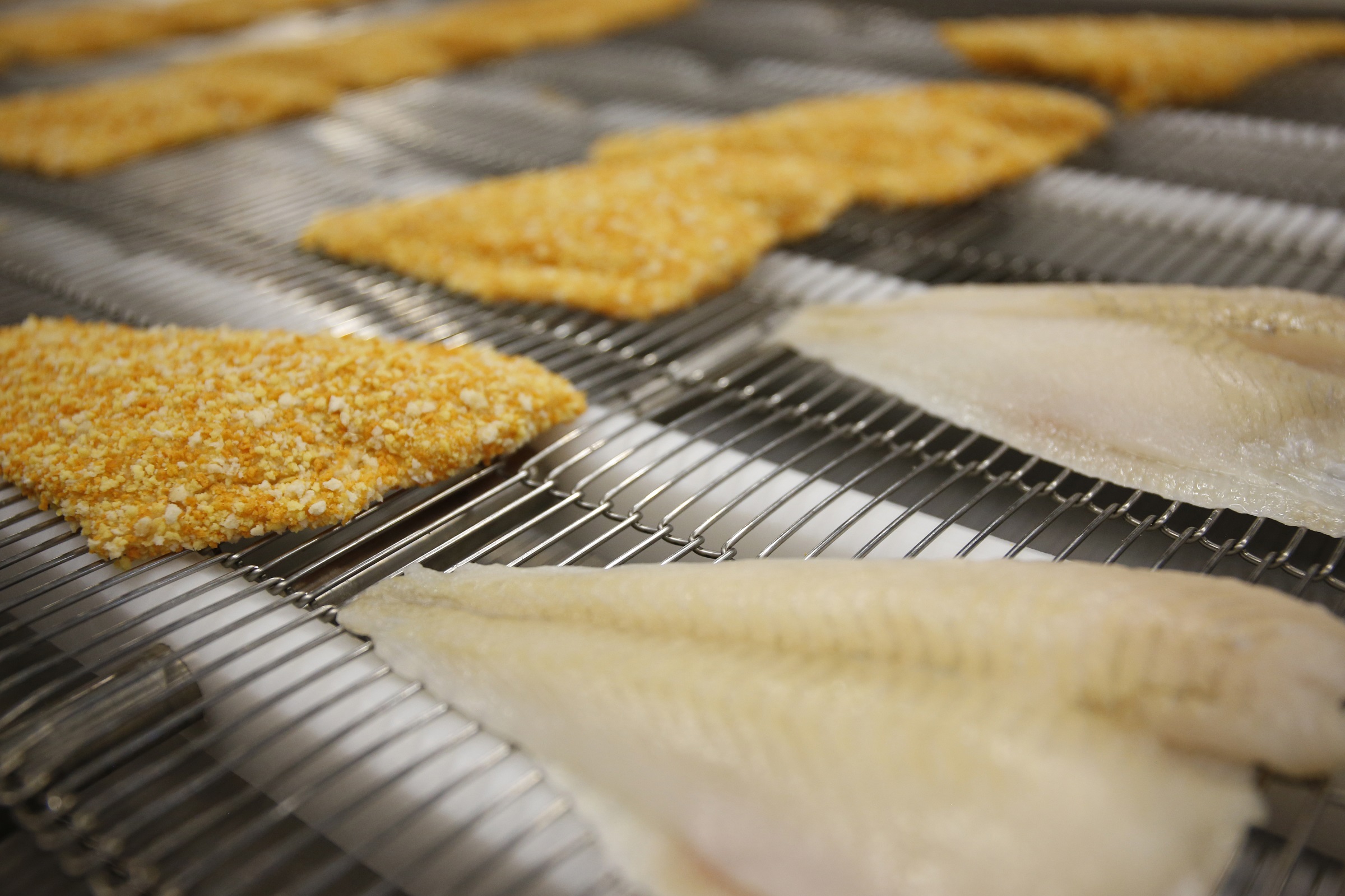 Coated whitefish fillets
