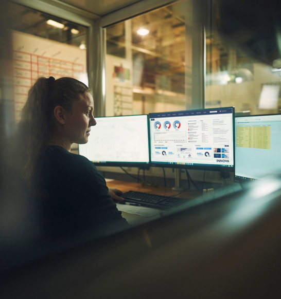 Food processing plant production control room