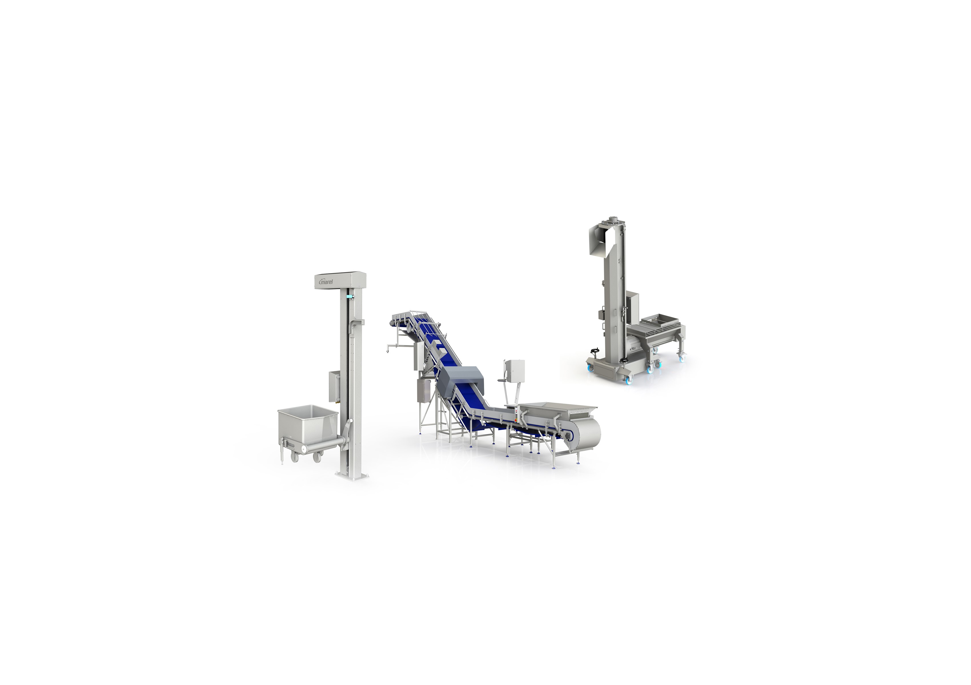 Handling equipment for grinders and mixers