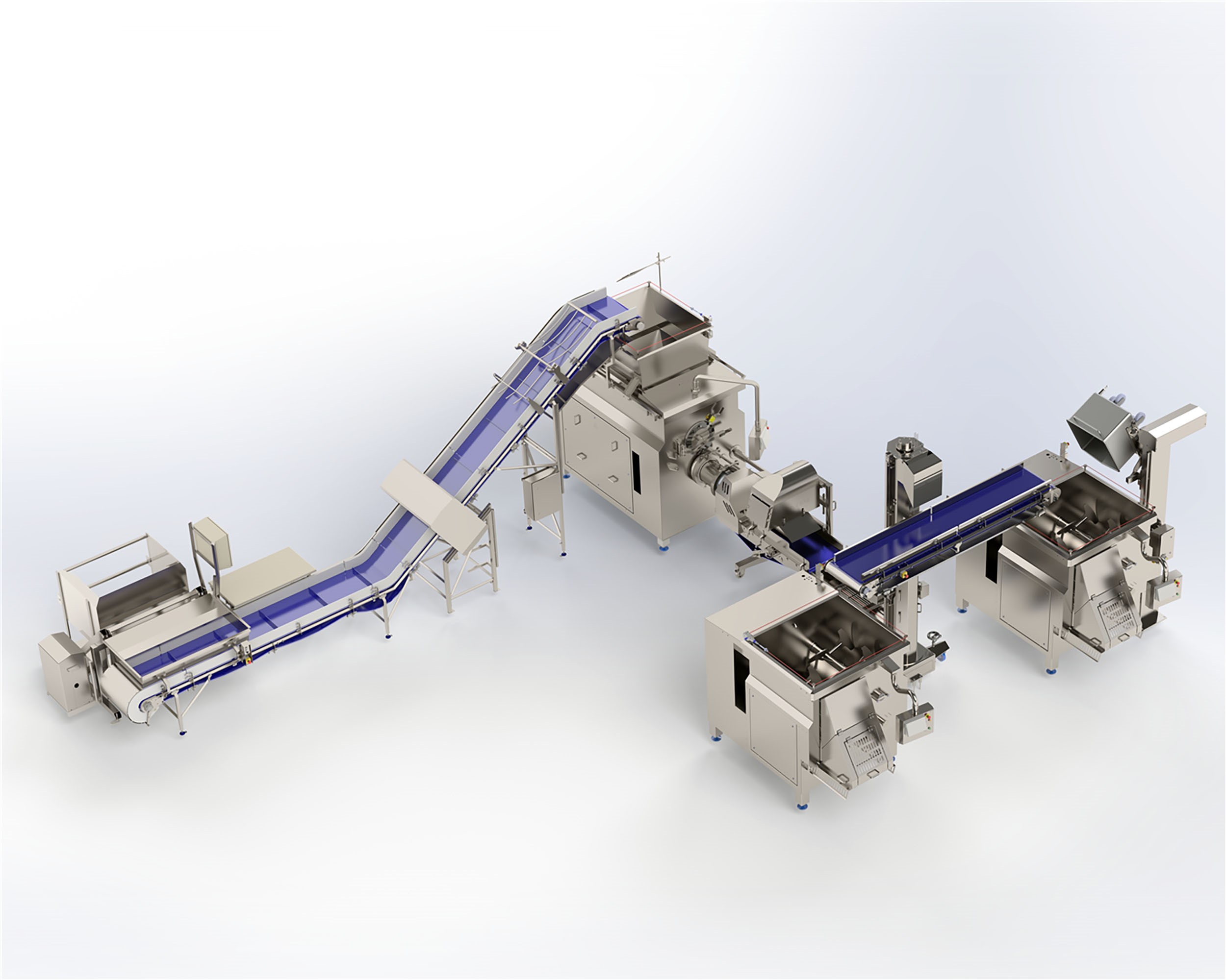 Mixing grinding preparation line