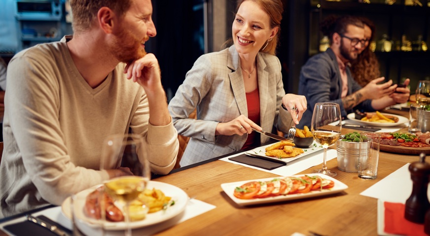 people dining restaurant chicken