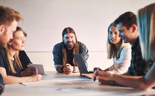 People at meeting table