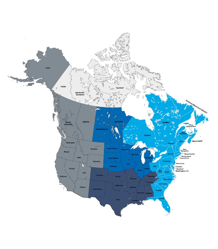 North America sub regions