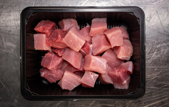 Dicing Pork Cubes Tray