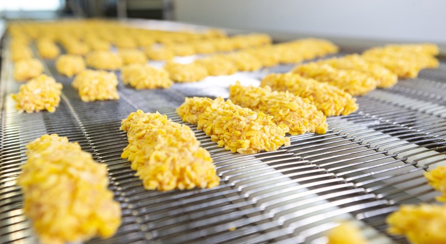 Convenience food coating line - crumbed chicken products